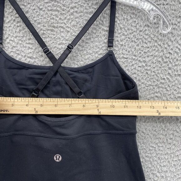 Lululemon Ariel Tank Top 4 Black Built In Bra Atheisure‎ Workout Running Women - Picture 3 of 6